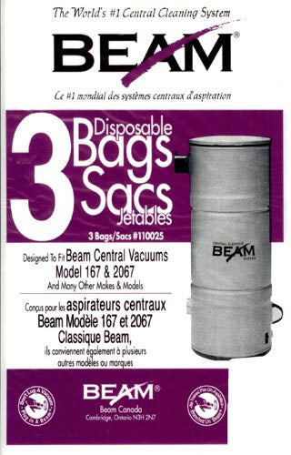 Beam Central Vacuum Cleaner Bags 3pk